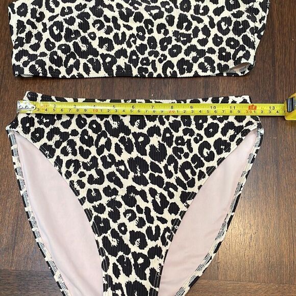 Something navy classic ribbed bandeau Ganache leopard print bikini - Picture 11 of 12